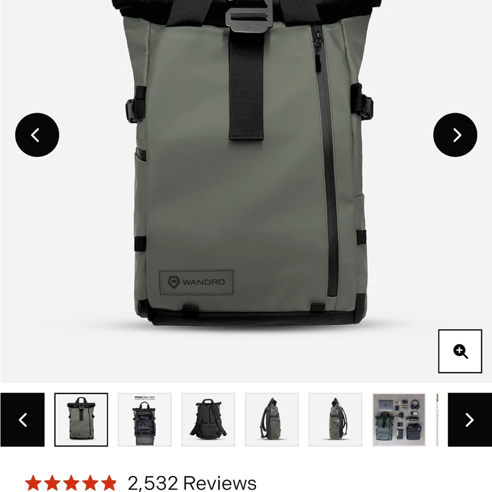 Wasatch Green Backpack with MOLLE System and Padded Straps. Bought in Paris,